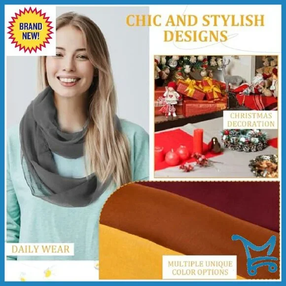 6-Pack Lightweight Infinity Loop Scarves, TR Material, 70.87 Circumference